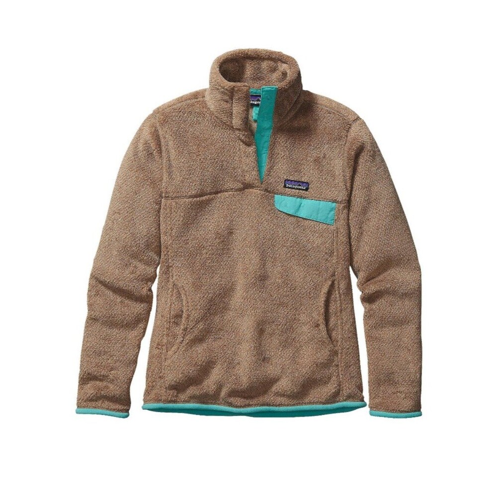 Patagonia Tan Re-Tool Snap-T® Pullover Deep Pile Fleece Jacket Size Large